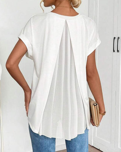 Calden - Patchwork V-Neck T-Shirt
